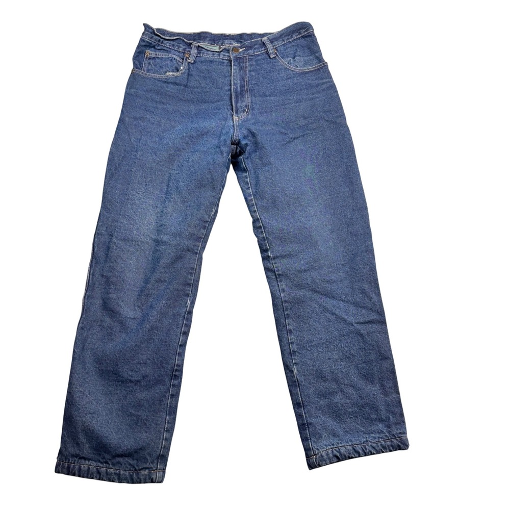 Smith's Workwear Fleece Lined Jeans Mens 33x32 Blue Denim Straight Leg G12